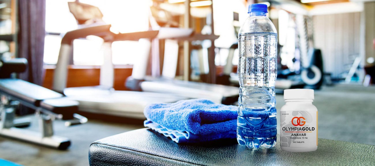 Work out bench in gym with products for Oxandralone Anavar steroids in Canada. Canadian Gym