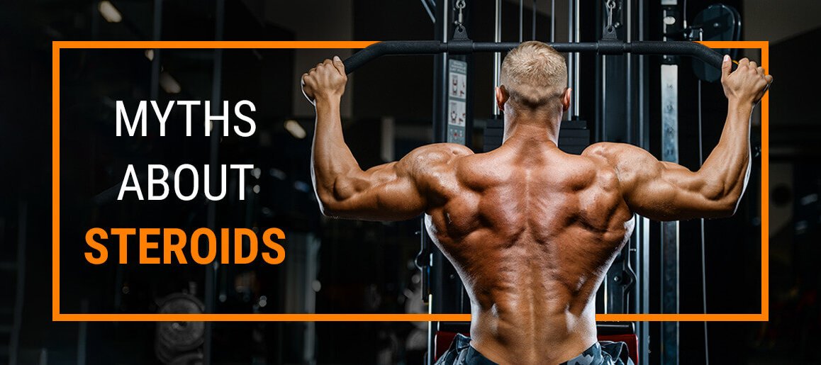 Male Guy Working Out in Gym On Back - Steroids Myths